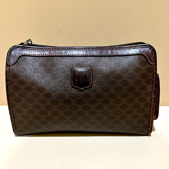 Vintage Celine mcadam Pvc Coated Clutch Handbag - Picture 1 of 11